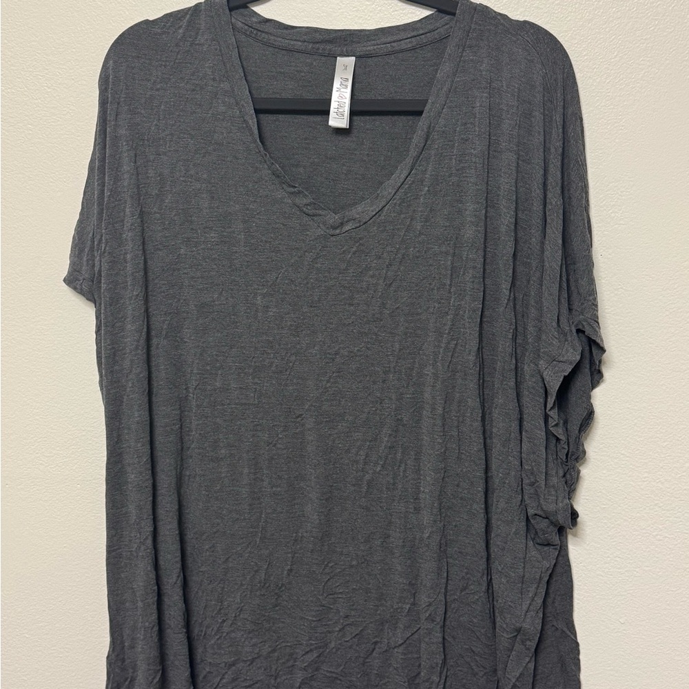 Latched Mama Charcoal V-Neck Side Access Nursing Top